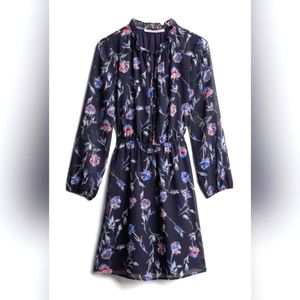 Collective Concepts Textured Navy Floral Dress
